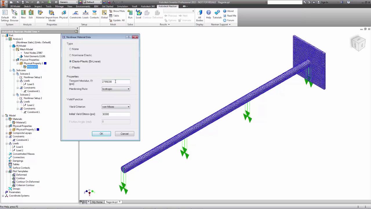 Autodesk Nastran In-CAD Non-Linear Static Transient Response