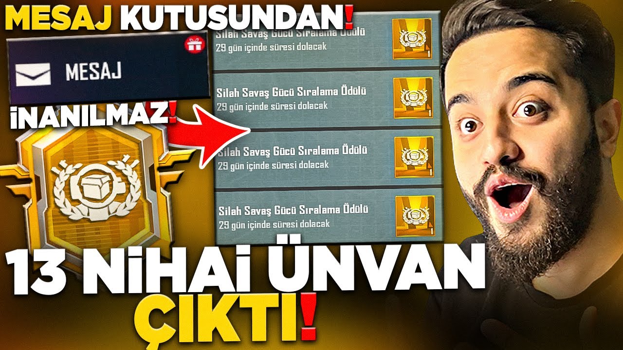 MESAJ KUTUSUNDAN 13 TANE NİHAİ ÜNVAN ÇIKTI! İNANAMAYACAKSINIZ! PUBG Mobile