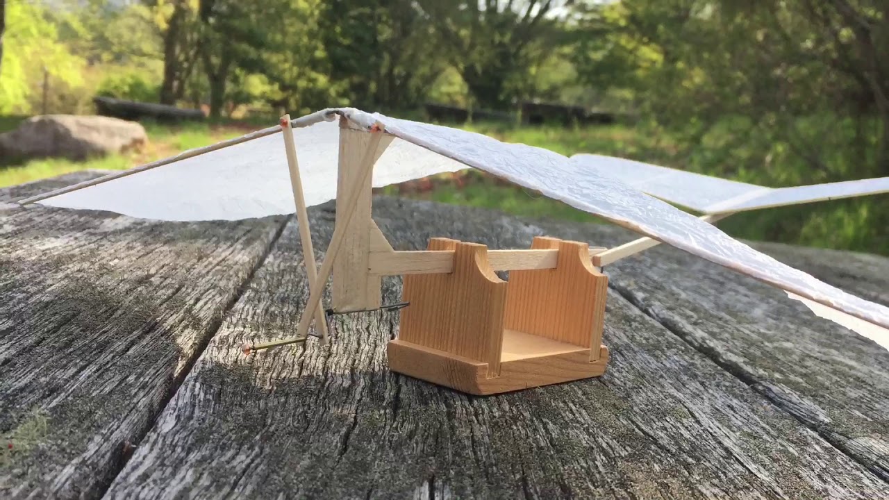 自作 ゴム動力 羽ばたき飛行機  Aves plane