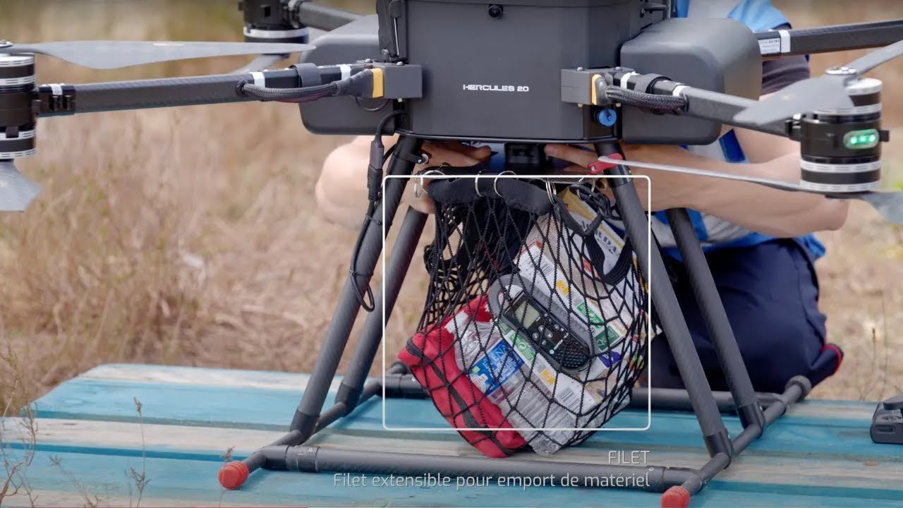 Drone Hercules 20 with extendable net for heavy loads