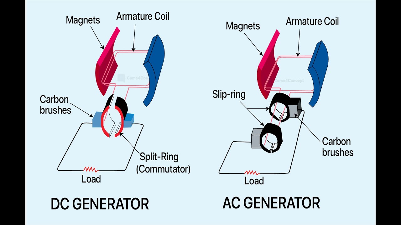 What is AC & DC Generator | Magnetic effects of current I What is Commutator & Slip Ring.