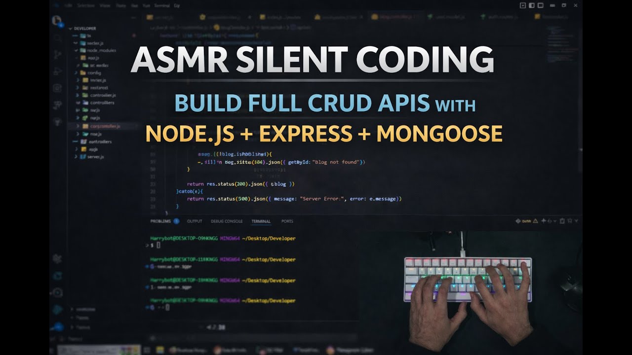 ASMR Coding Session: Build Full CRUD APIs in Node.js & MongoDB