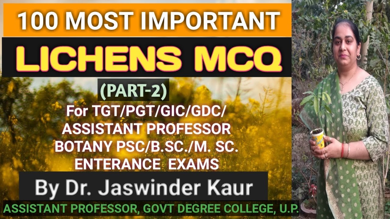 #BotanyMCQ // LICHENS MCQ // LICHENS MOST IMPORTANT QUESTIONS (PART-2)