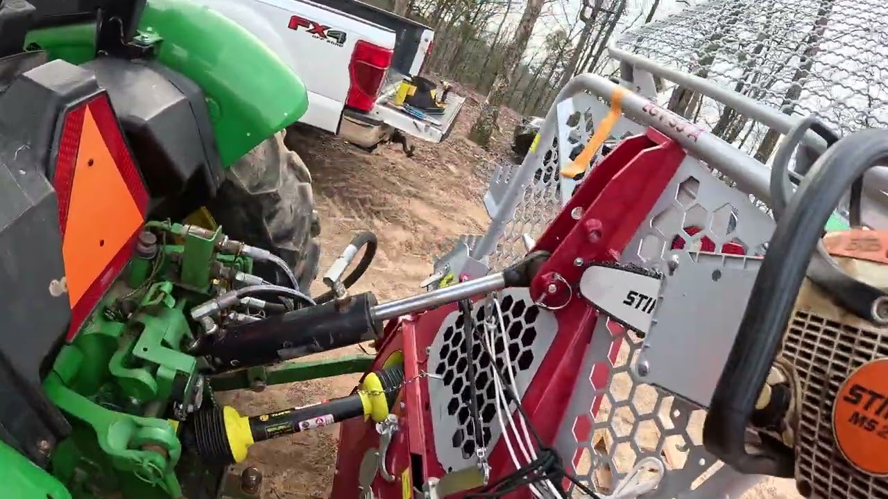 Tajfun EGV 55 A Setup on John Deere 5045e and clearing land on the 35G