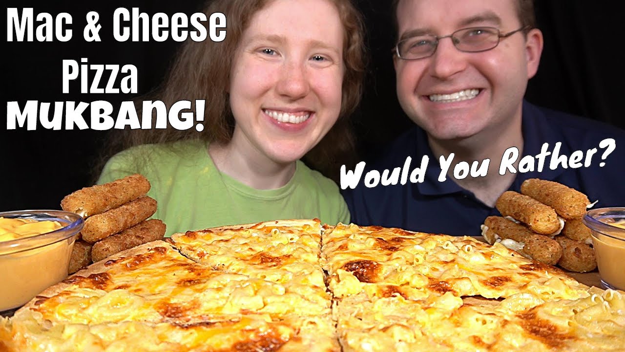 MAC & CHEESE PIZZA 🍕🧀 MUKBANG (Collab With Erin & Lena)