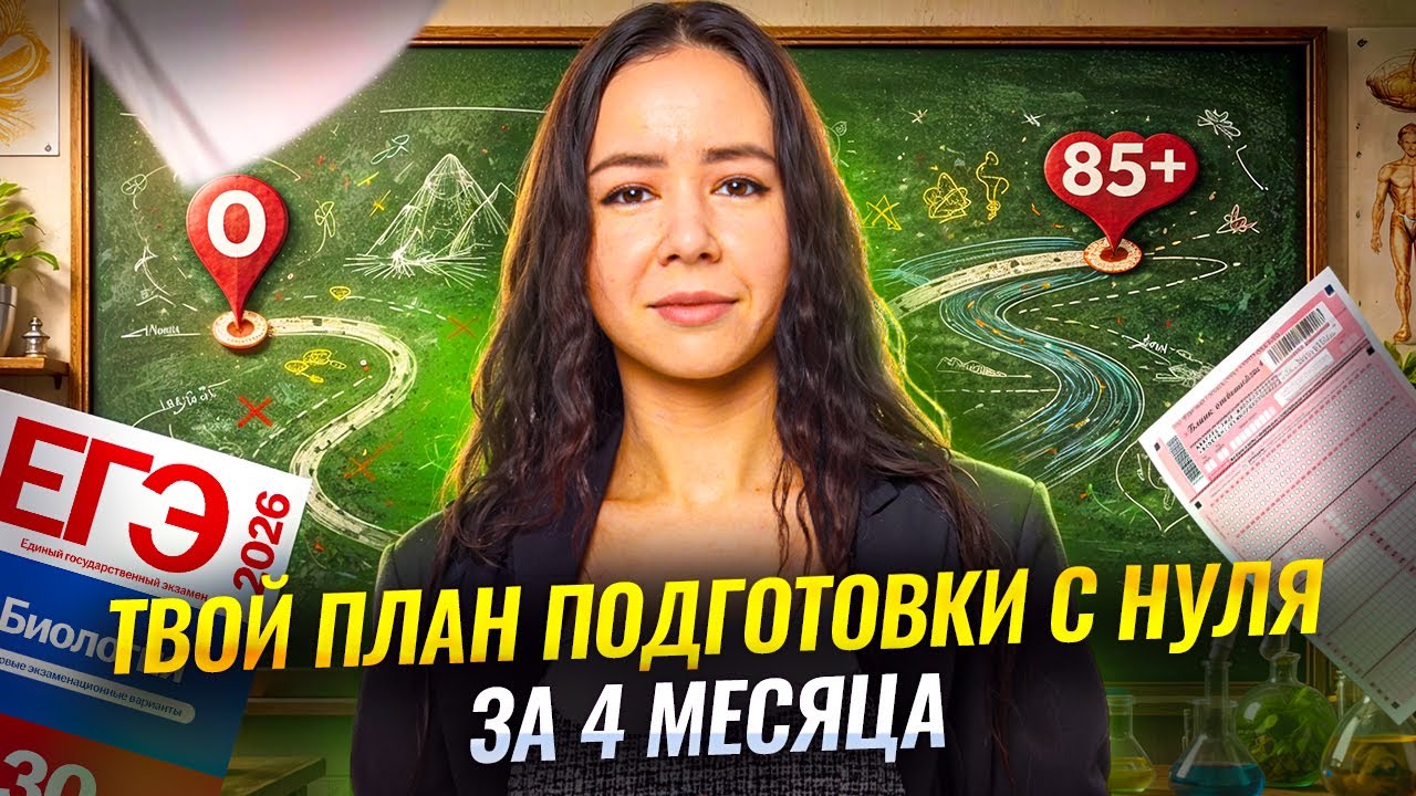План подготовки за 4 МЕСЯЦА с нуля: что делать? | Биология ЕГЭ | Умскул