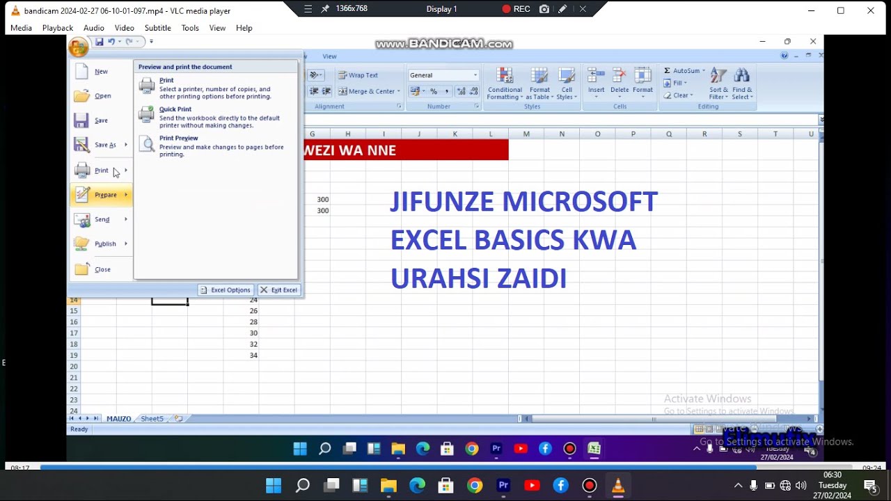 Excel tutorial beginners guide: Jifunze excel hatua kwa hatua : Excel introduction Part 1