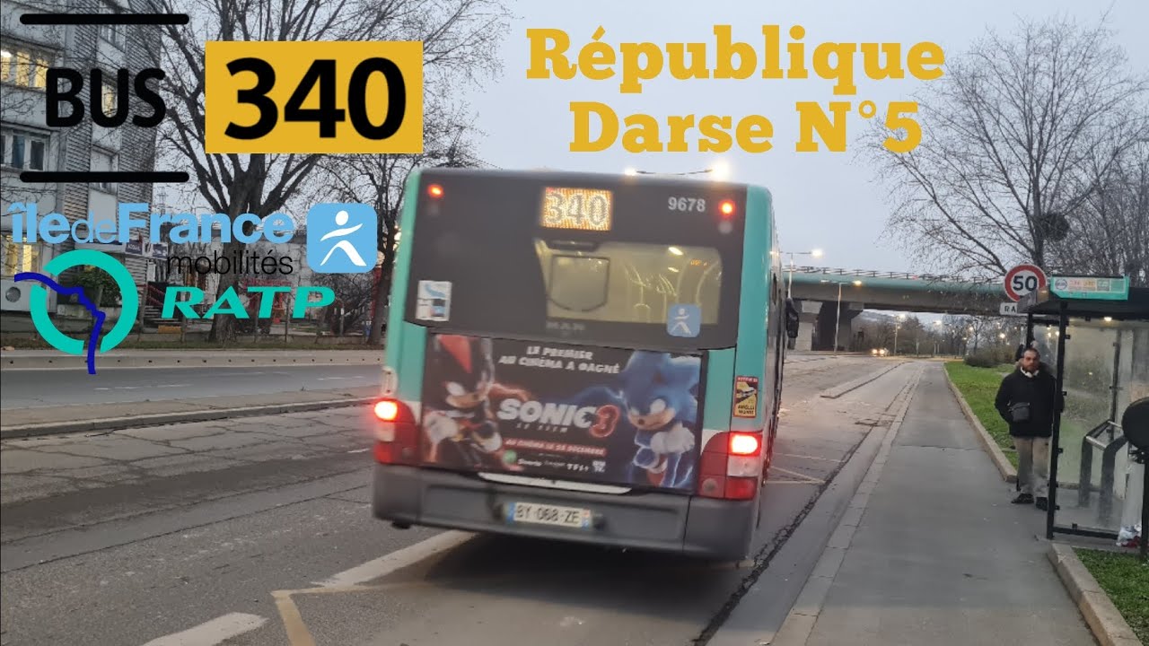 Bus 340 Ratp man lion's city Le Trajet Entre République➡️Darse N°5