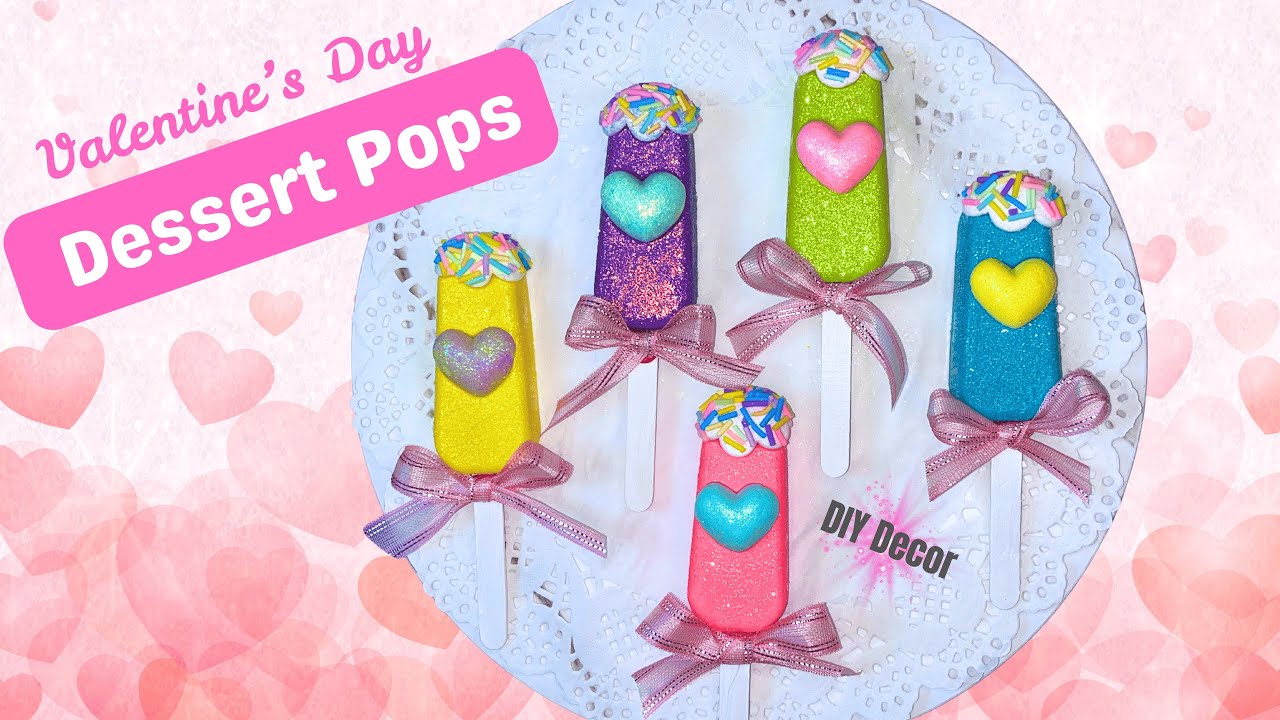 DIY Valentine’s Day Fake Dessert Pops 🍓🍫 | Realistic Faux Sweets with Plaster of Paris 
