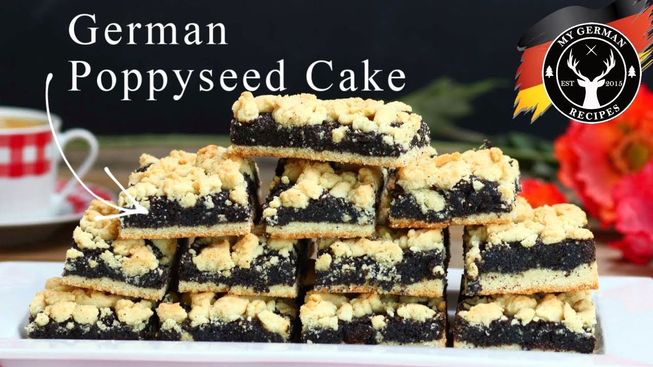 Poppyseed Crumble Cake - German Mohnkuchen ✪ MyGerman.Recipes