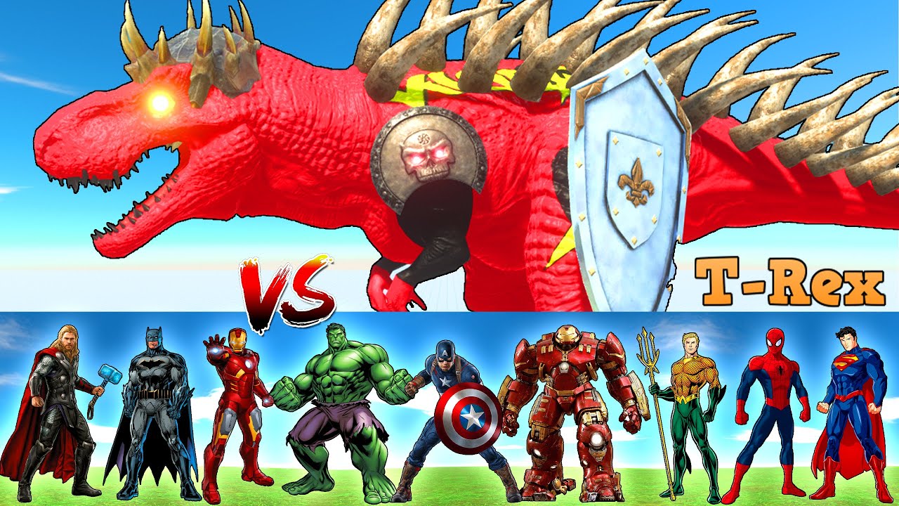All Spiderman T-Rex vs SuperHero Dinosaurs Battle in Jurassic World Rebirth Evolution 2025