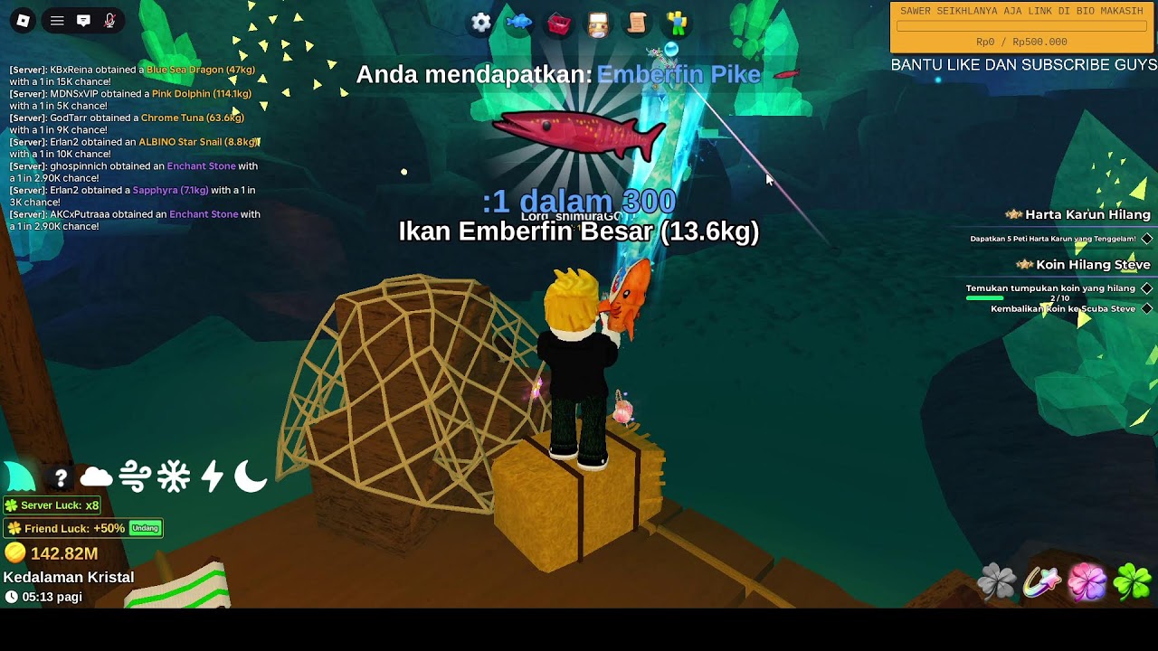 🔴LIVE FREE X8 MANCING FISH IT ROBLOX‼️GAS SAMPE SAHUR NYARI YG TAK PASTI‼️