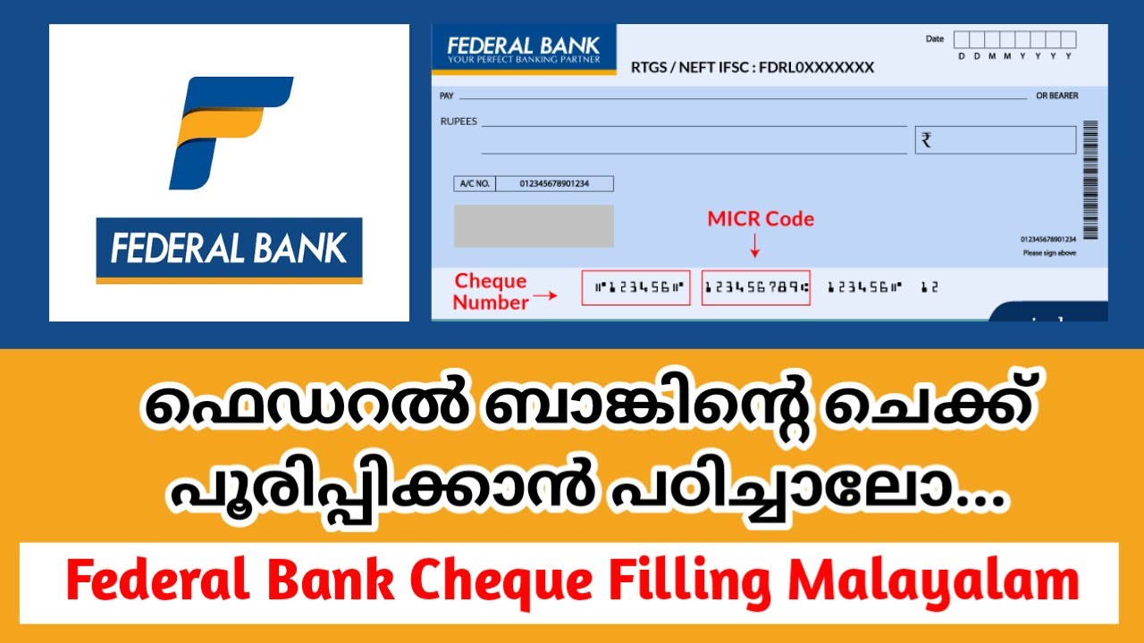 How to Fill Federal Bank Cheque #federalbank #cheque #writing #malayalam @informationloop