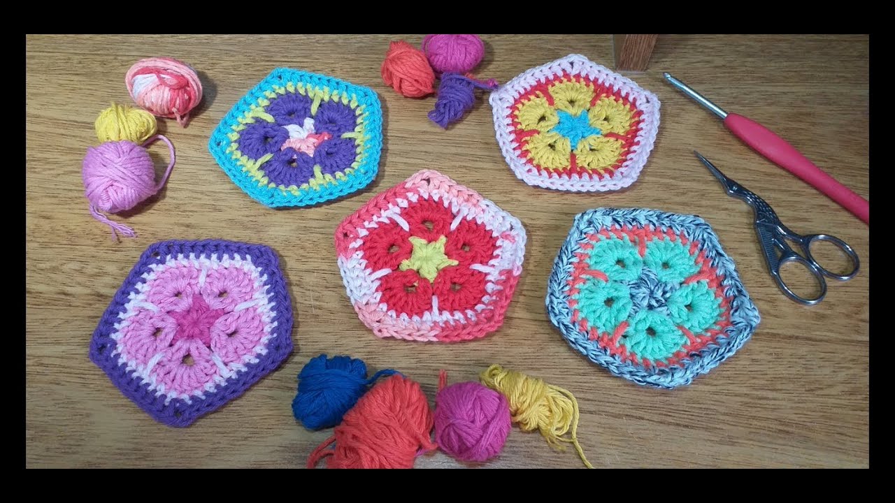 PENTAGONO FLOR AFRICANA TEJIDA A CROCHET