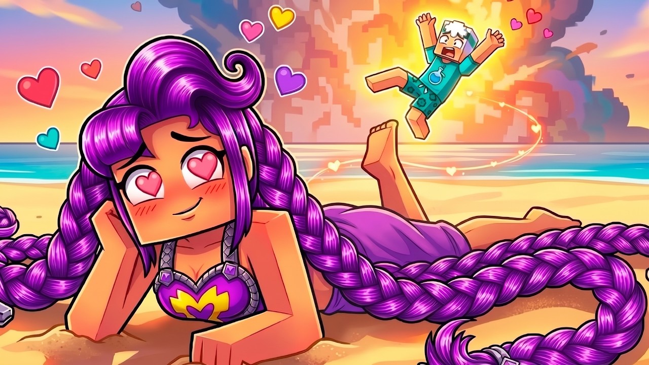 DIA na PRAIA com a LILY LOVE BRAIDS no Minecraft