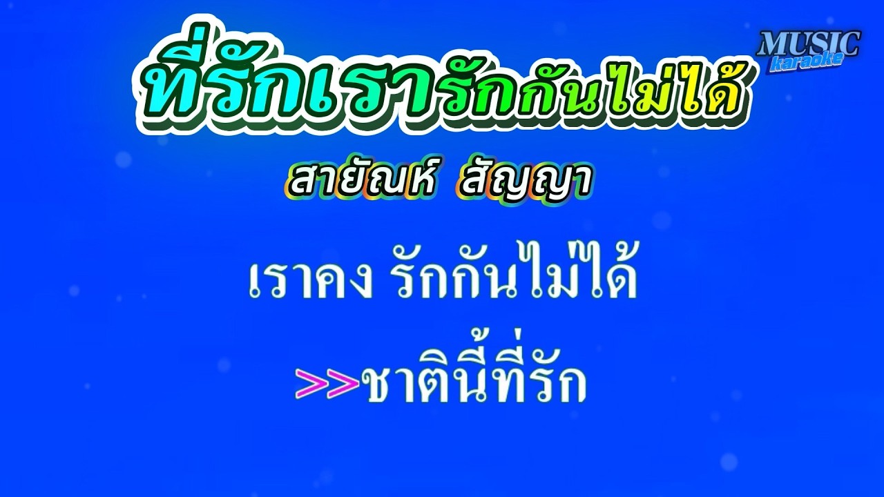 ที่รักเรารักกันไม่ได้ สายัณห์ สัญญา #คาราโอเกะ #karaoke