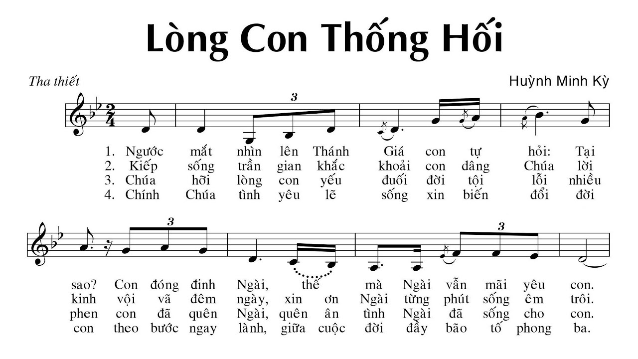 Lòng Con Thống Hối (Sáng Tác: Huỳnh Minh Kỳ) - Ca len di | Lyrics