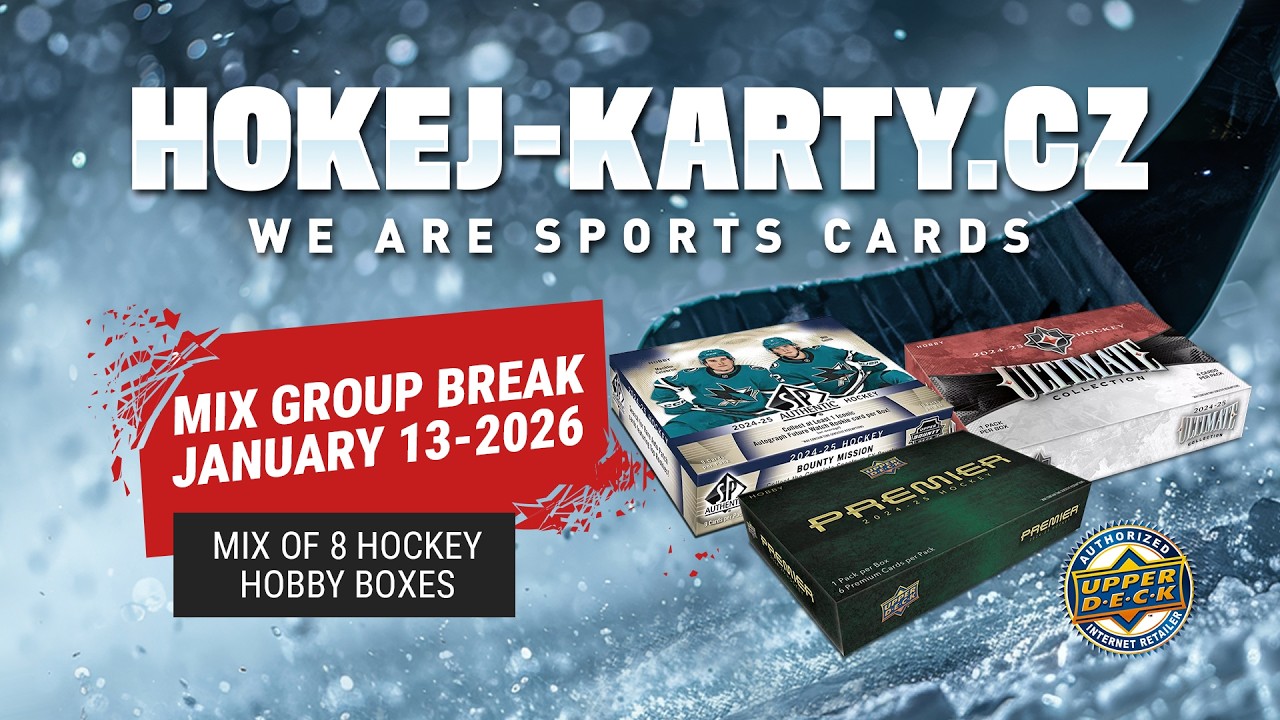 HOKEJ-KARTY.CZ MIX GROUP BREAK January 13-2026 - 8 Hockey Hobby Boxes