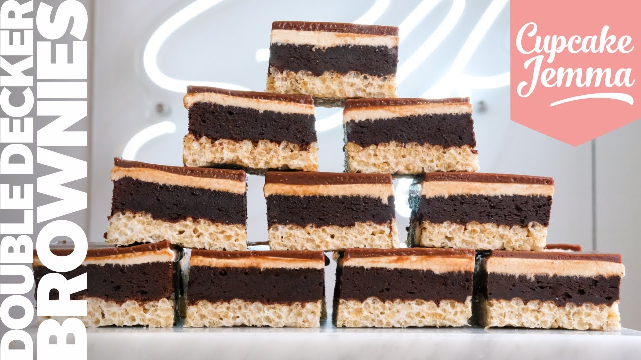 4 Layer Double Decker Brownie Recipe | A Crumbs & Doilies Classic! | Cupcake Jemma