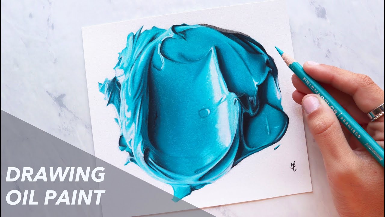 How To Draw REALISTIC Oil Paint With Colored Pencil