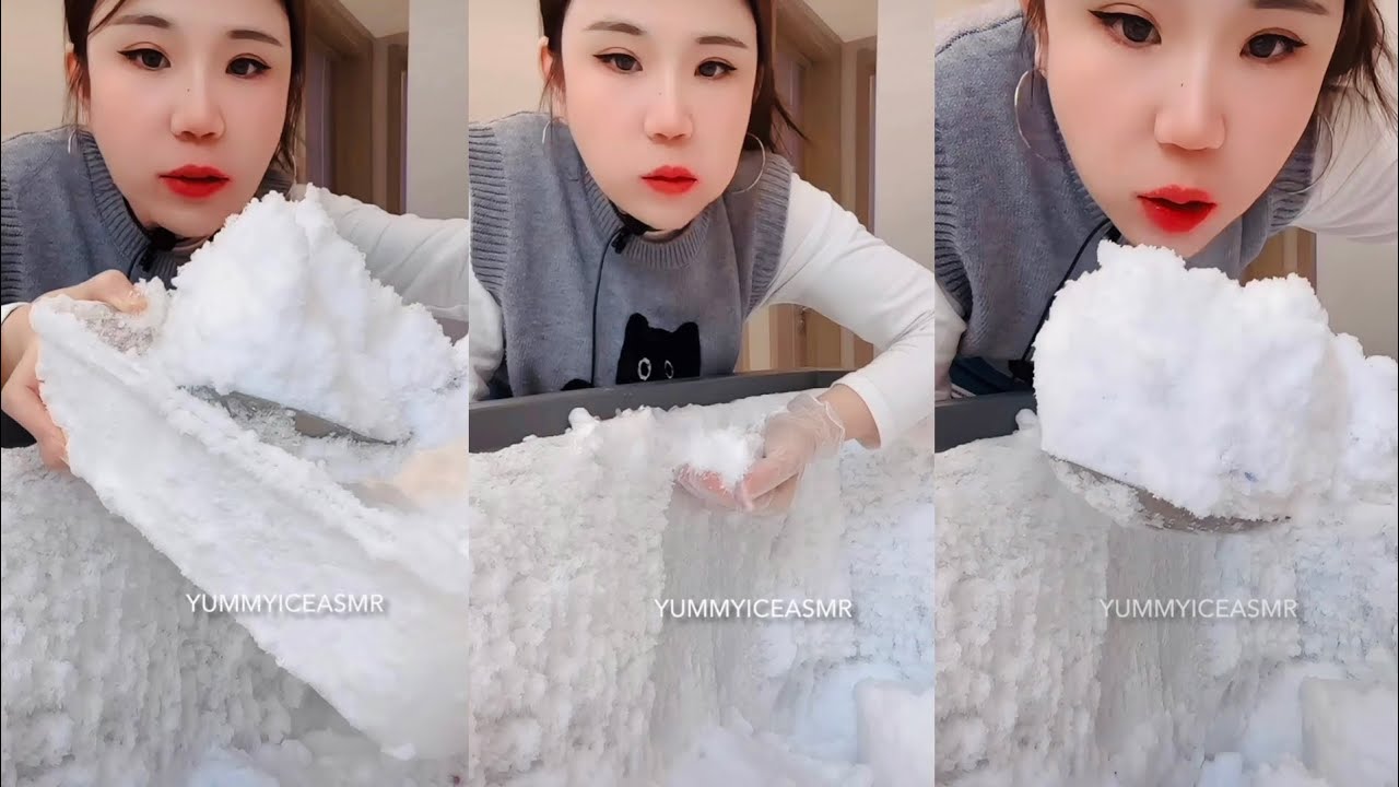 ASMR HUMIDIFIER FREEZER FROST/WHITE ICE/ICE EATING 