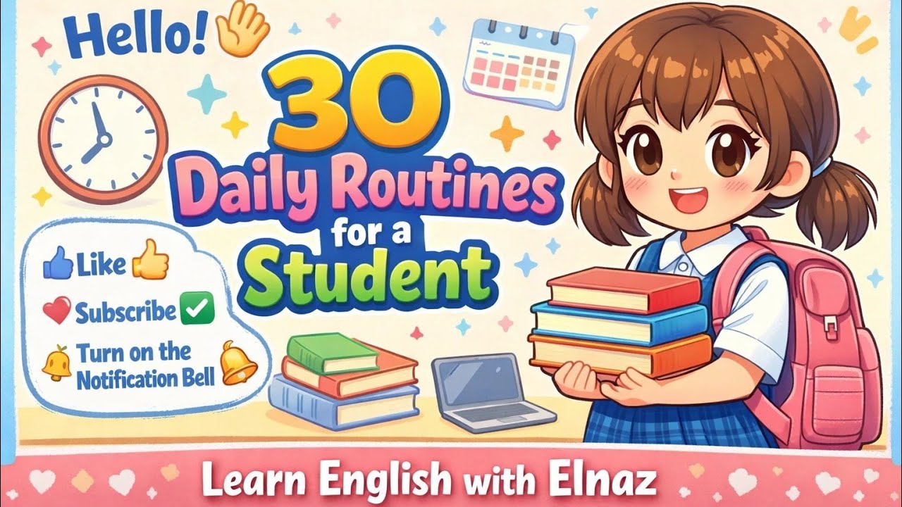 30 Daily Routine Sentences for Students | Learn English with Pictures🌹