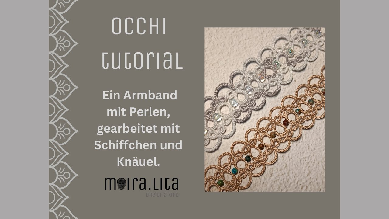 Occhi Tutorial : Armband mit Perlen, nur mit Schiffchen und Knäuel