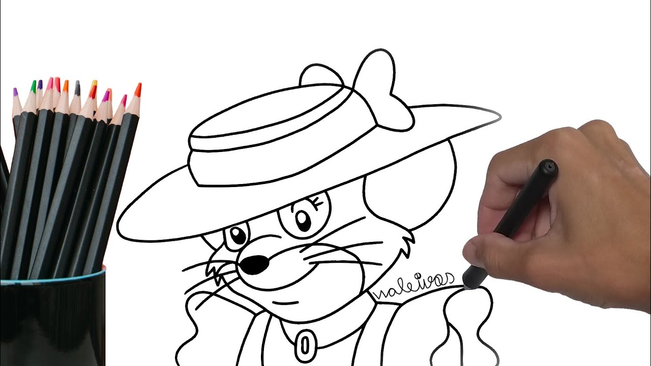 Como desenhar Emily Os Camundongos Aventureiros simples e bem rápido passo a passo