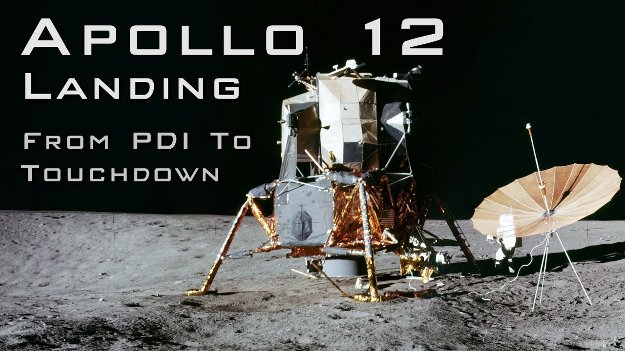Apollo 12 landing from PDI to Touchdown