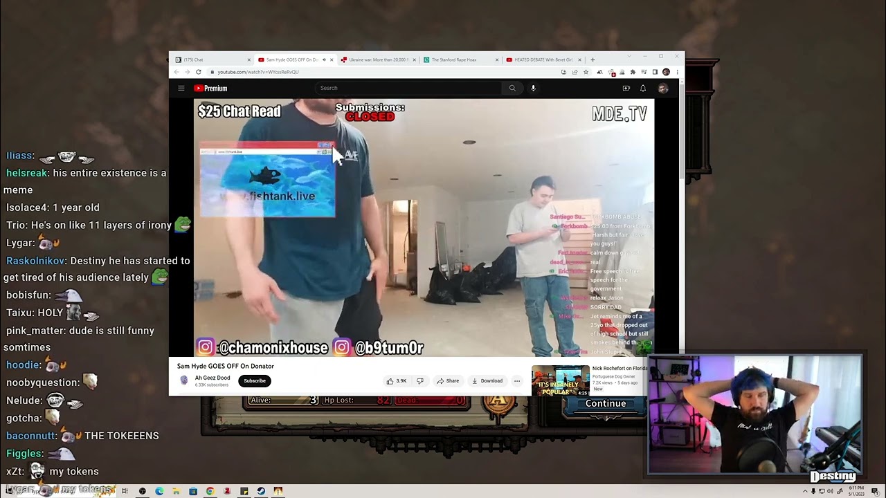 Destiny Reacts To Fishtank Live Clips