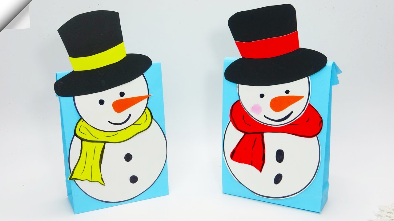 Gift bag snowman | Easy paper crafts | Christmas paper crafts 2022