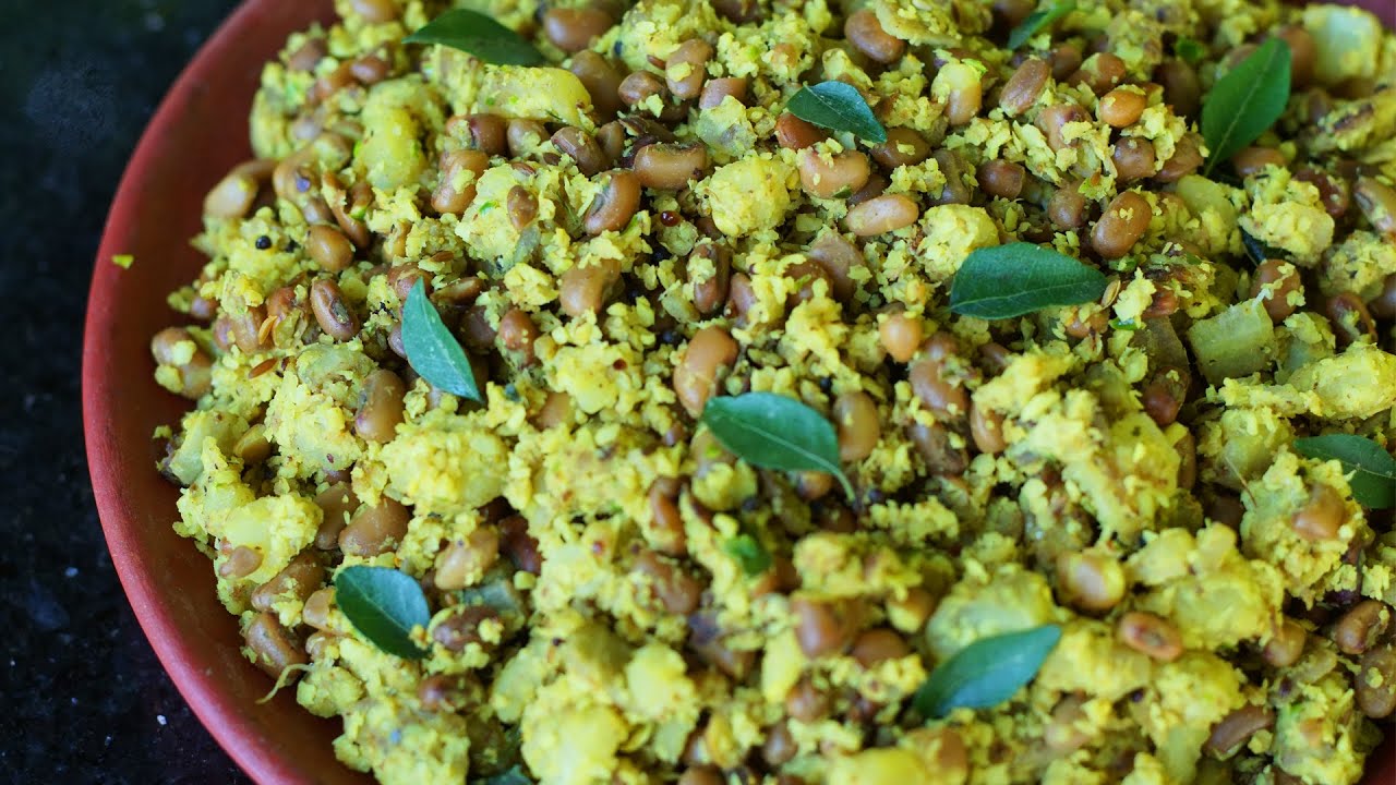 വാഴക്ക വൻപയർ തോരൻ | Vazhakka Vanpayar Thoran | Banana with Red cowpeas Stir fry
