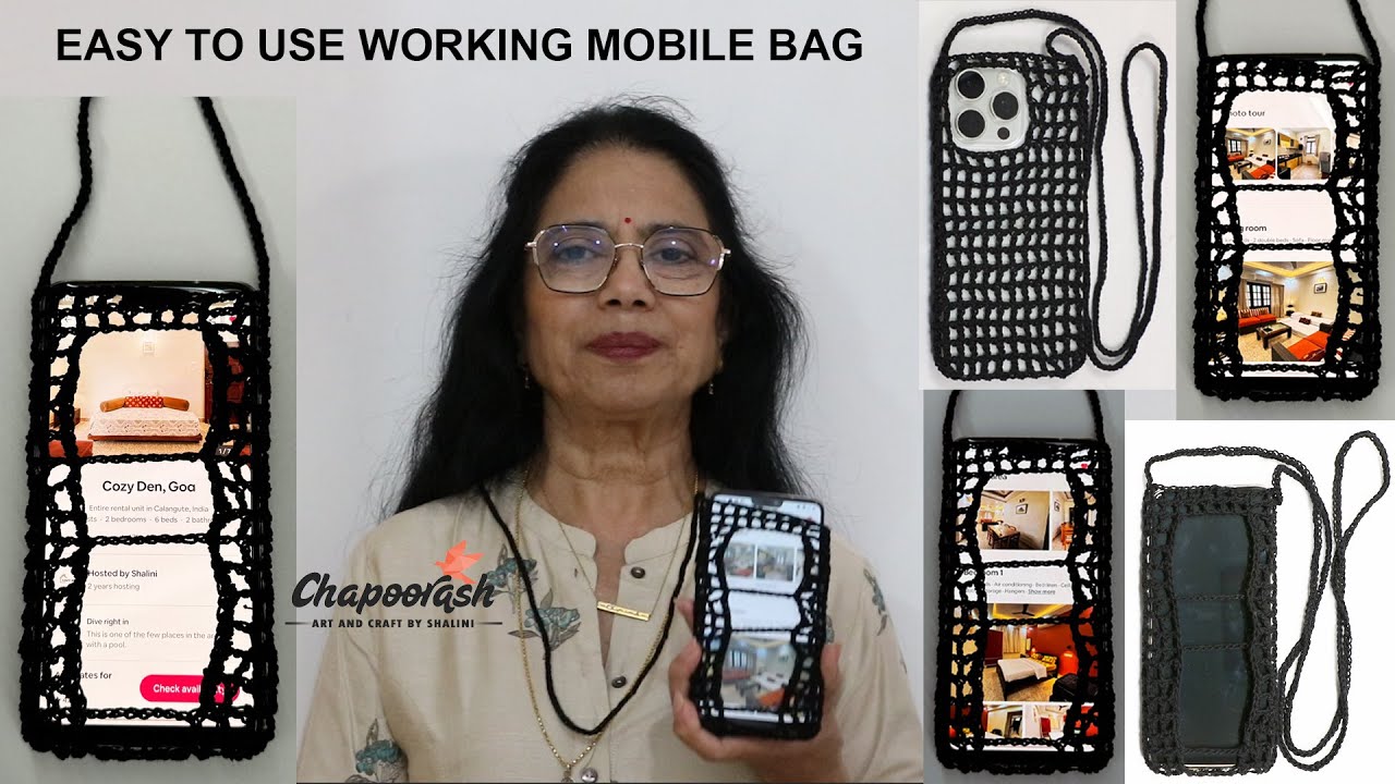 Hanging & Functional Crochet Mobile Cover | Easy Handmade Project | Ep - 213