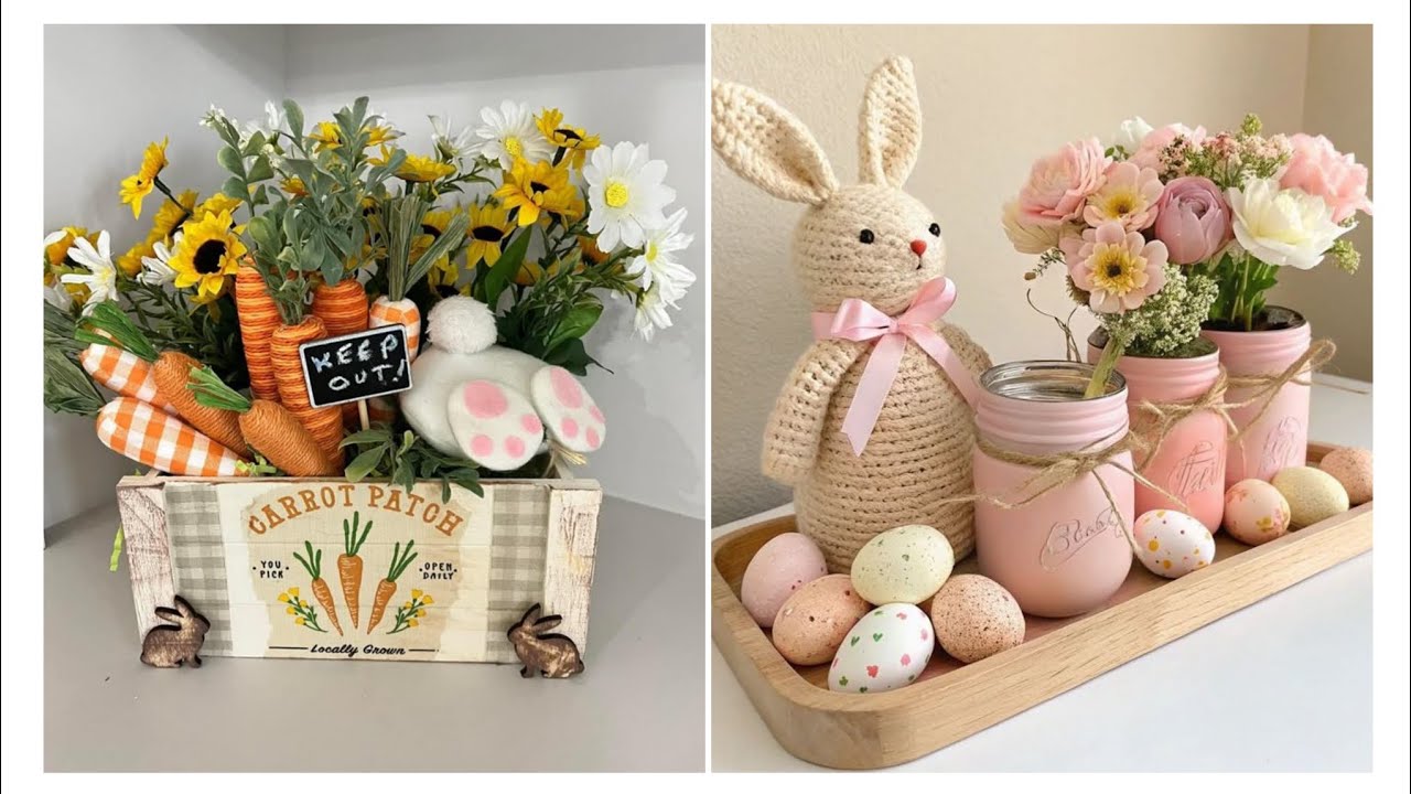 Элегантная центральная композиция для пасхального стола | Идеи пасхальных украшений своими руками