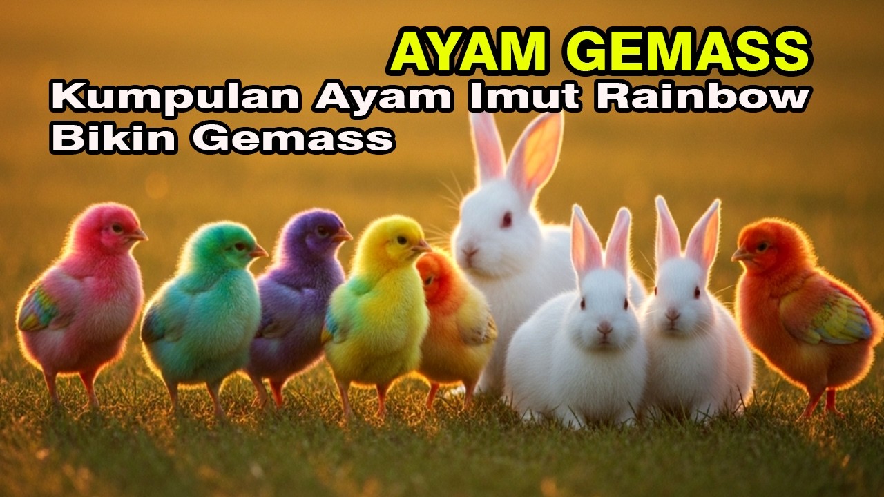 Ayam rainbow lucu,ayam warna warni gokil,Bebek & Kelinci Lucu terbaru#ayamgemass