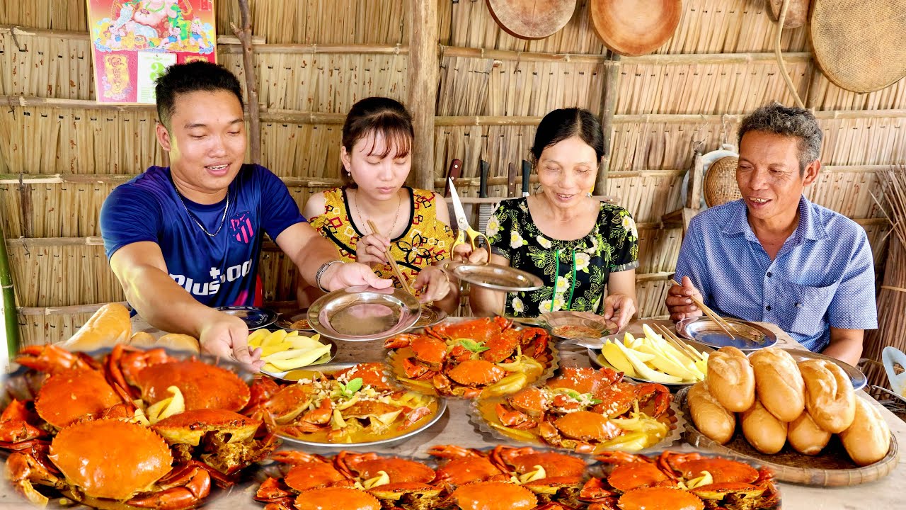 Cua Biển Nấu Cari - Lần Đầu Ăn Thử Món Cà Ri Cua Không Ngờ Ngon Đến Vậy | crab curry | KBMQ T153