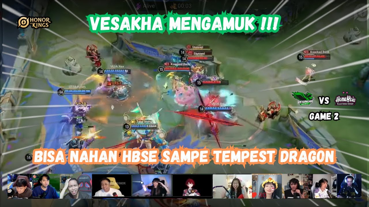 CUMAN VESAKHA YANG BISA NAHAN HBSE SAMPE LATEGAME - REAKSI STREAMER VESA VS HBSE GAME 2 KIC 2025 HOK