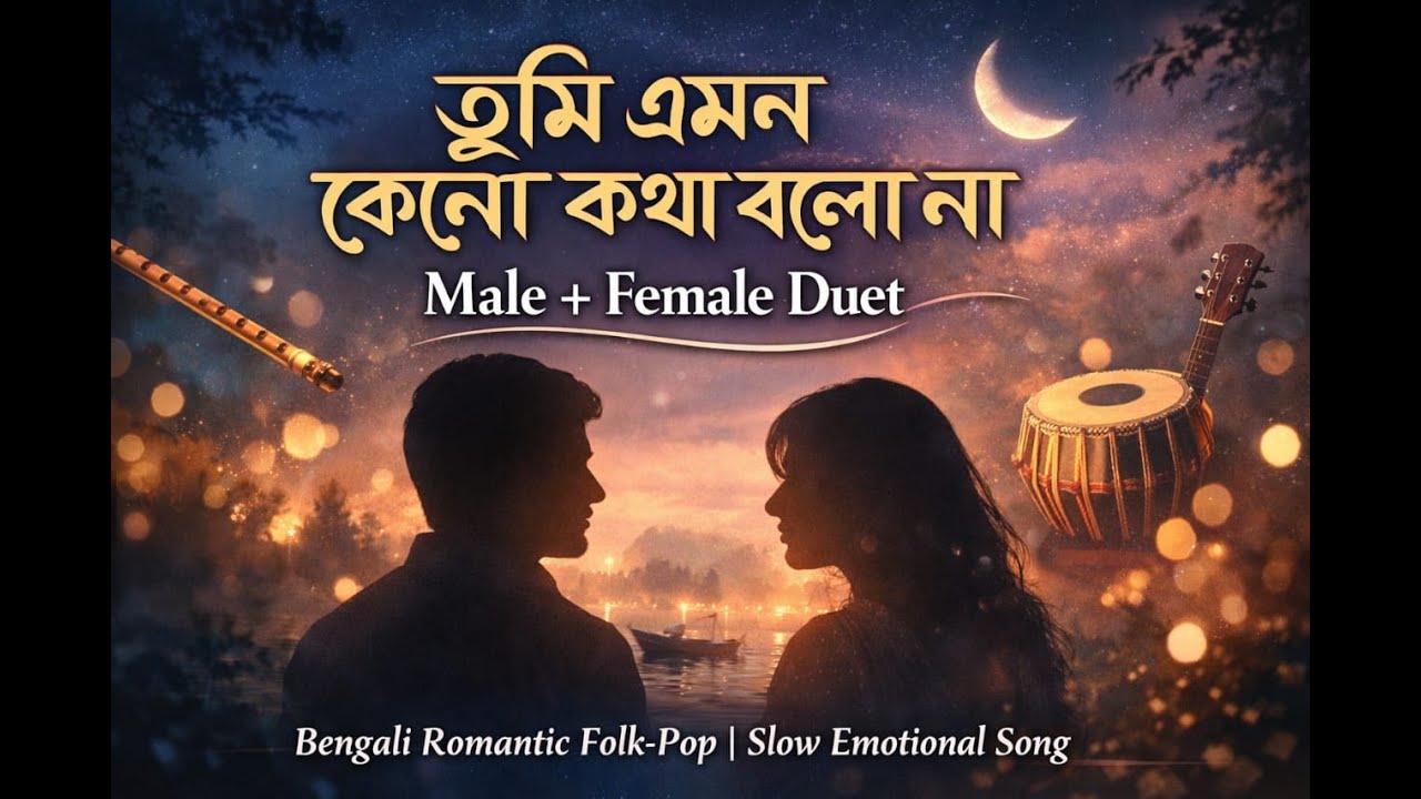 Tumi Emon Kono Kotha || তুমি এমন কোন কথা | Bengali Romantic Duet | Male + Female Folk-Pop