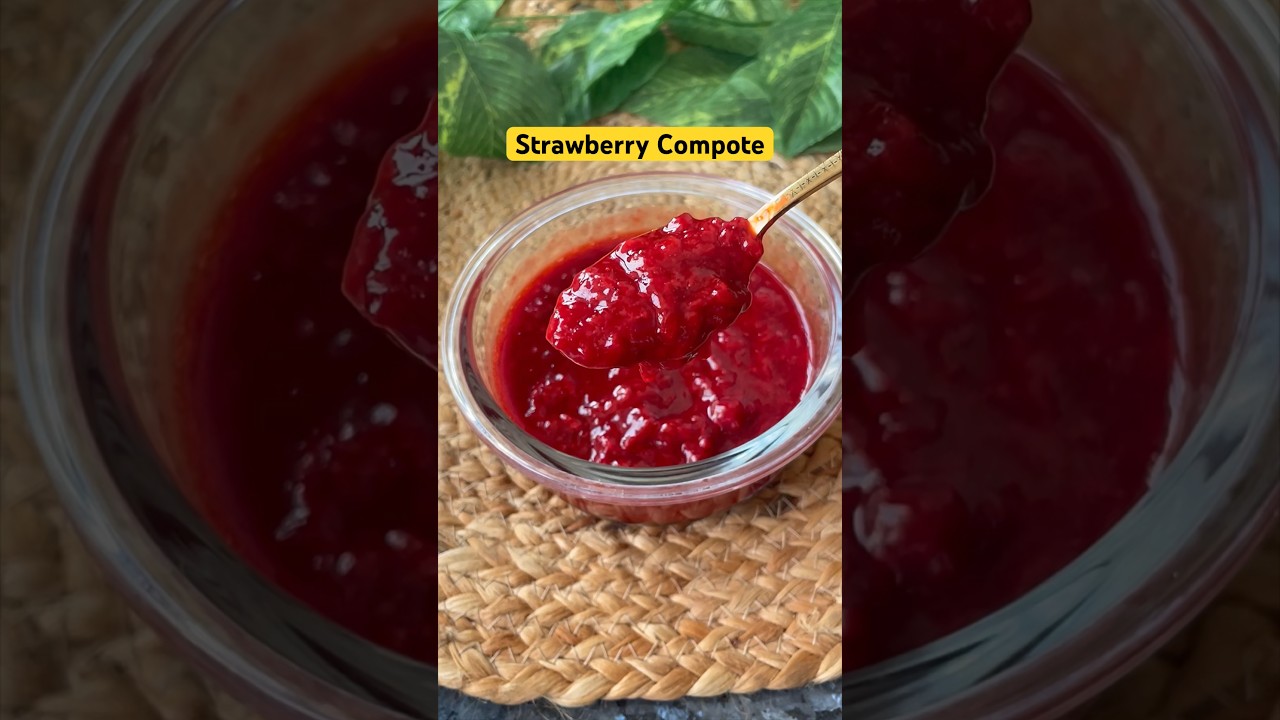 3 ingredients Strawberry compote💕#strawberryjam #jamrecipe #compote #easyrecipe #3ingredientrecipes
