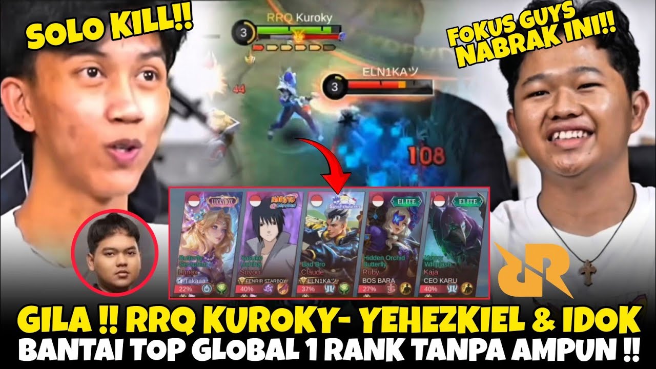 GILA DUET KUROKY & YEHEZKIEL BANTAI TOP 1 GLOBAL RANK 😱 GAMEPLAY ROSTER RRQ HOSHI MPL ID S17 MLBB