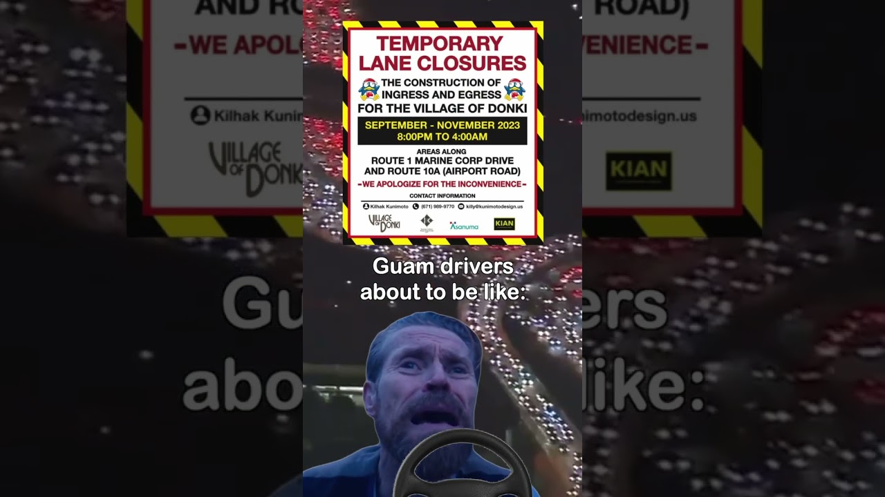 Lane closures on Guam from Sep-Nov ⚠️ #guam #guamvideos #671 #guammeme #guamfunny