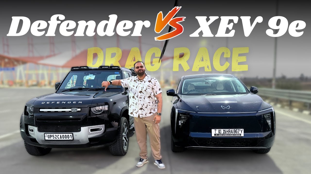 Mahindra XEV 9e Vs Defender🔥 | Drag Race | Which One is Faster EV or Petrol?