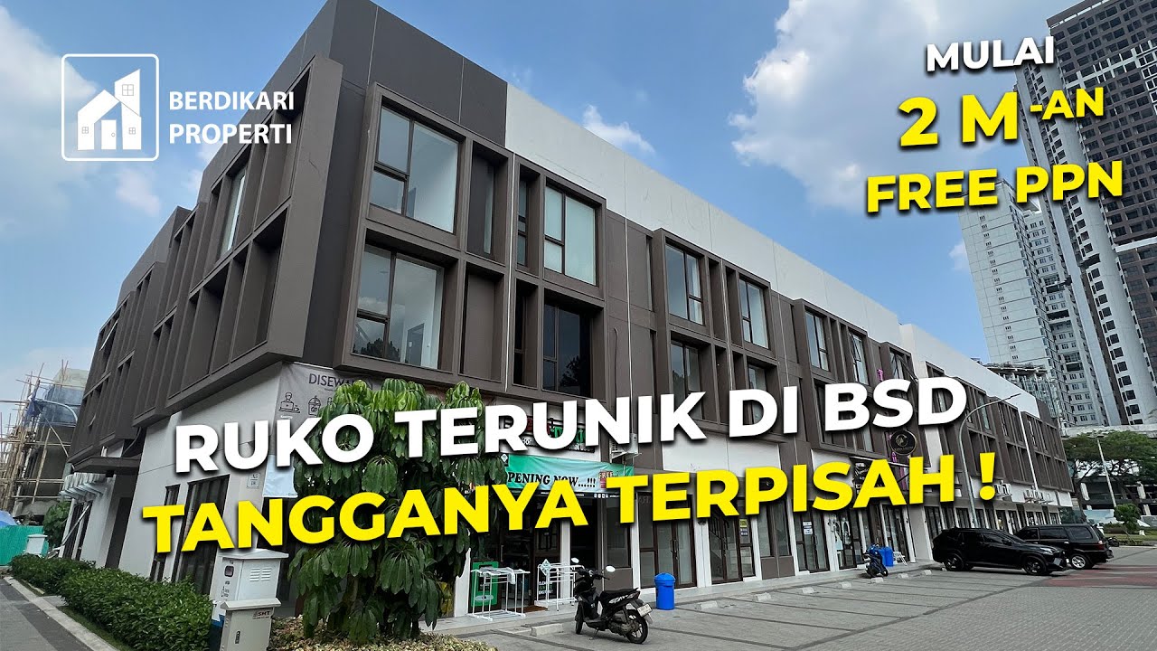 RUKO TERUNIK DI BSD TANGGANYA TERPISAH! - FREE  PPN 🔥HARGA MULAI 2 M-AN RUKO VIRGINIA PROMENADE BSD
