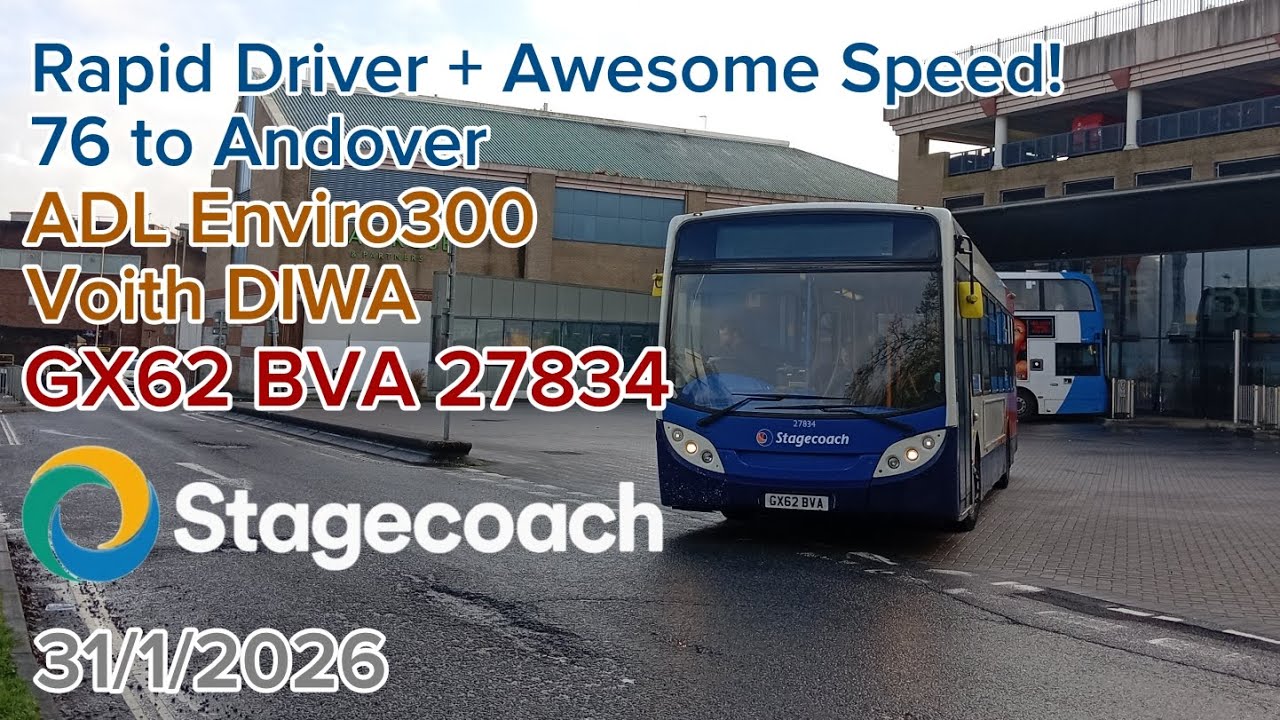 Rapid Driver + Awesome Speed! | ADL Enviro300 Voith | GX62 BVA 28834 | 31/1/2026
