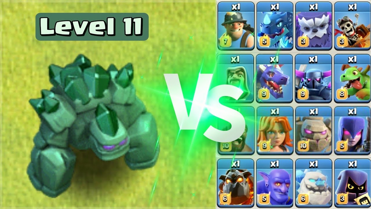 New Golem vs All Troops - Clash of Clans