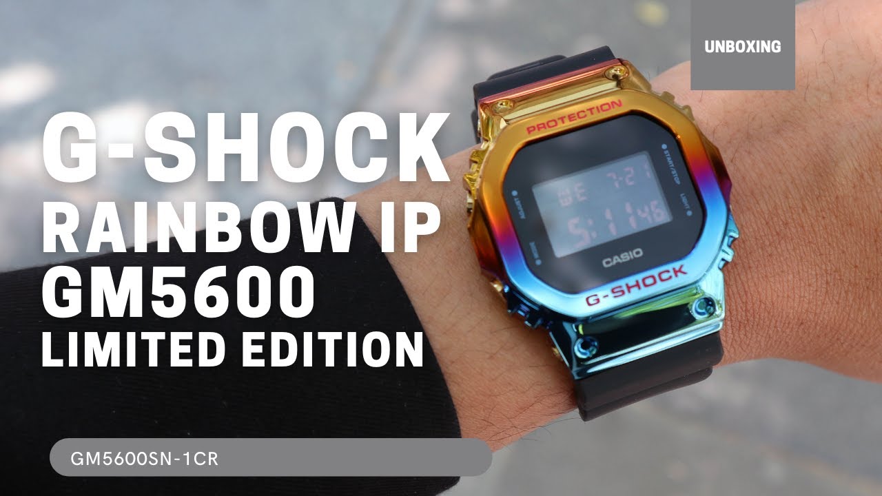 Unboxing G-Shock 5600 Series Rainbow IP Watch GM5600SN-1
