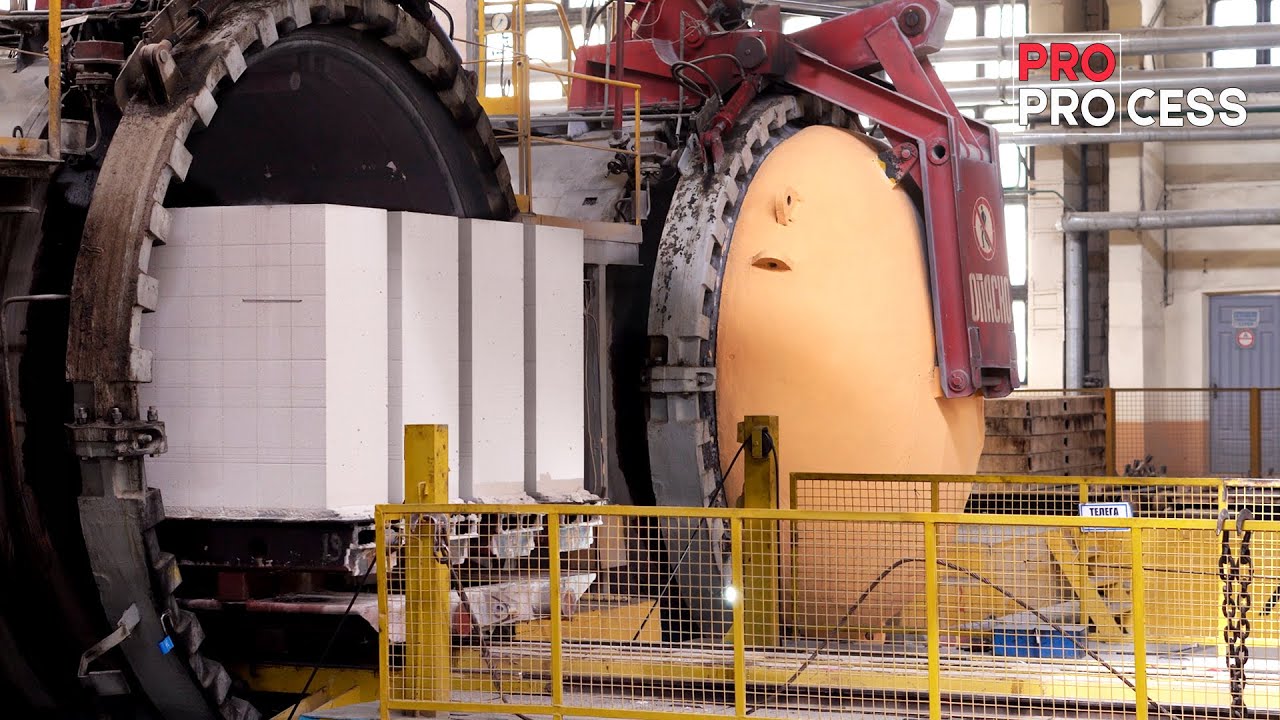 The biggest aerated concrete blocks | Mass production process of making blocks