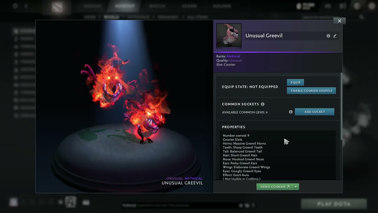 Unusual Greevil Collection (Max Parts with Aura effect) DOTA 2 Courier