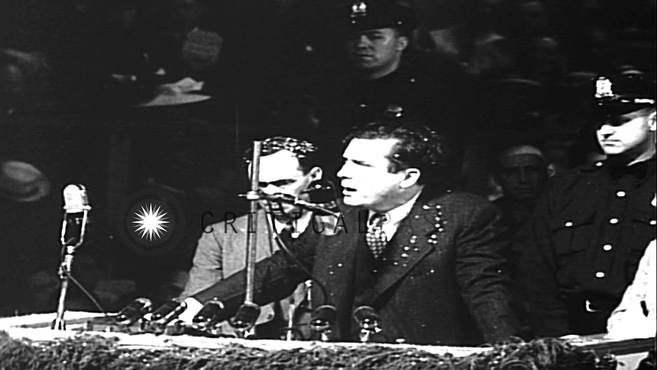 Wendell Willkie addressing the crowd at the Republican National Convention after ...HD Stock Footage