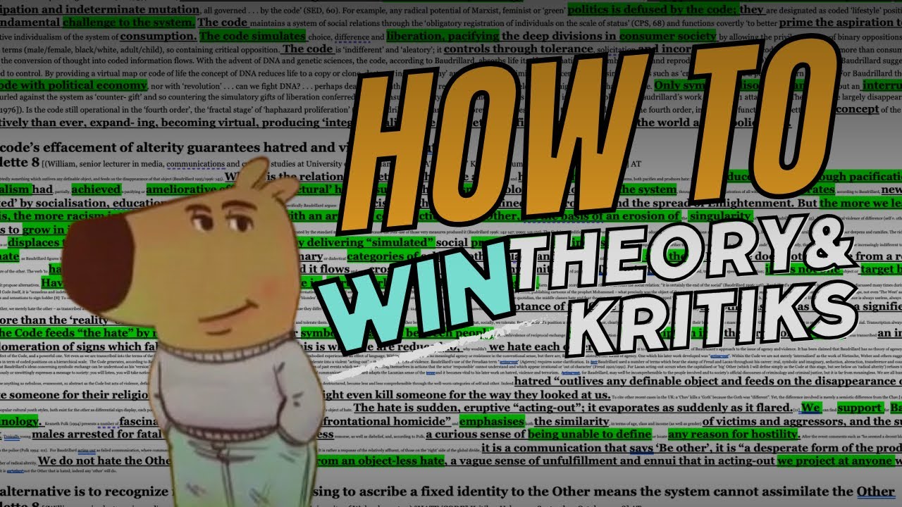 How to: Intro to Theory and Kritiks